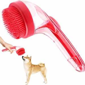 Dog Pet Bathing Brush Long Handle Plastic Bath Brush Soft Silicone Massage Brush